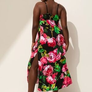 Floral Maxi Dress with Pink Roses